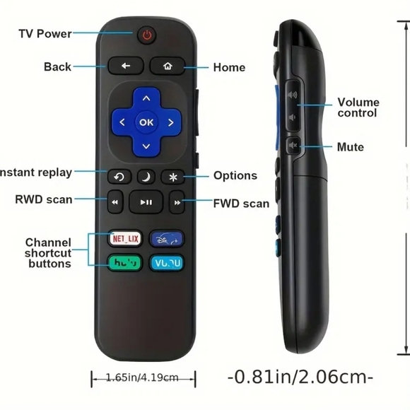 NWT! Roku Replacement Remote Control For Roku TV - Picture 2 of 7